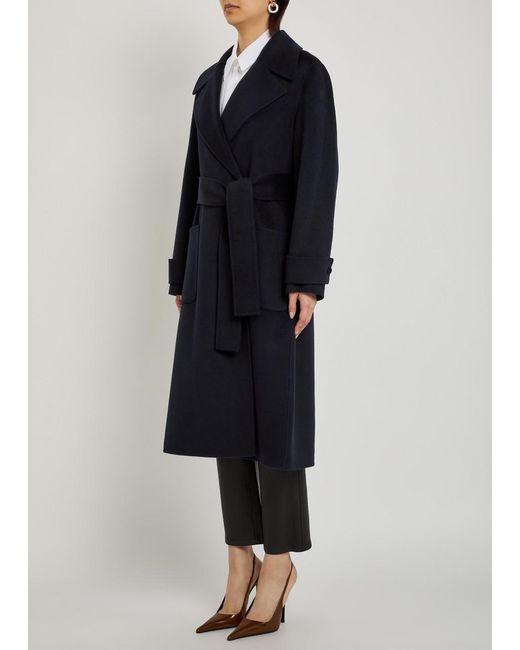 Joseph Blue Arlina Double-Breasted Wool And Cashmere-Blend Coat