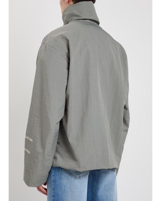 Calvin Klein Gray Preston High-Neck Nylon Jacket for men