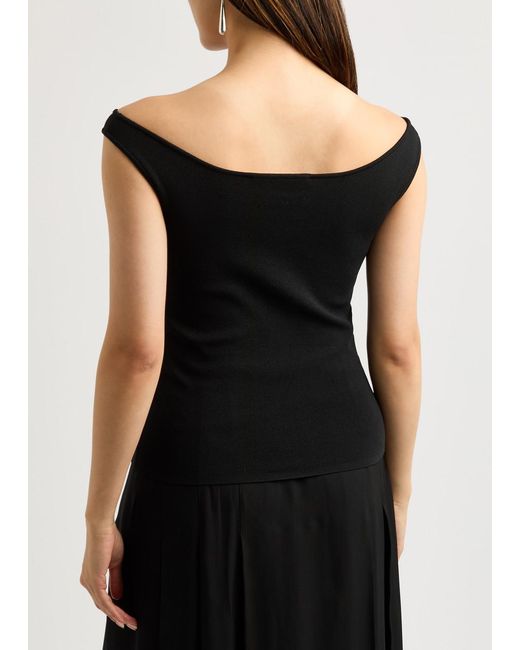 Rohe Black Off-The-Shoulder Stretch-Knit Top