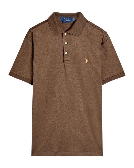 Polo Ralph Lauren Brown Logo-Embroidered Cotton Polo Shirt for men