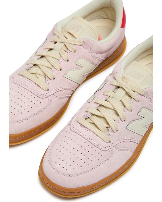 New Balance Pink Ct500 Panelled Brushed Suede Sneakers