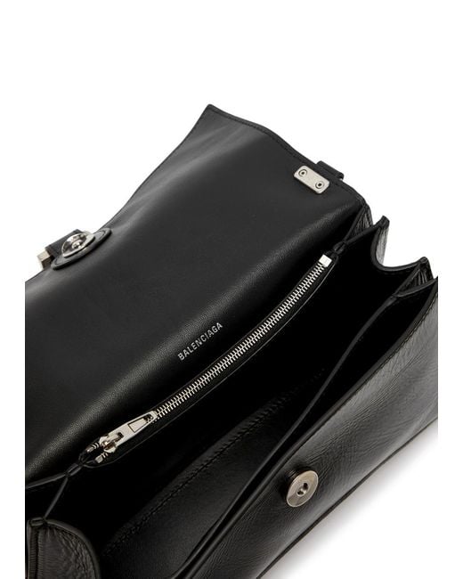 Balenciaga Black Crush Sling Small Leather Shoulder Bag