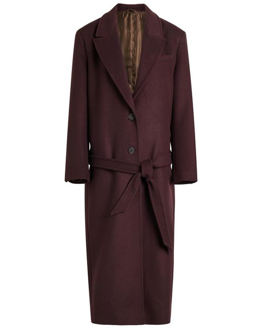 The Attico Red Belted Wool-Blend Coat