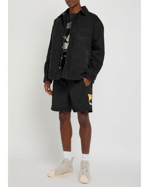 Rhude Black Moonlight Printed Shell Shorts for men