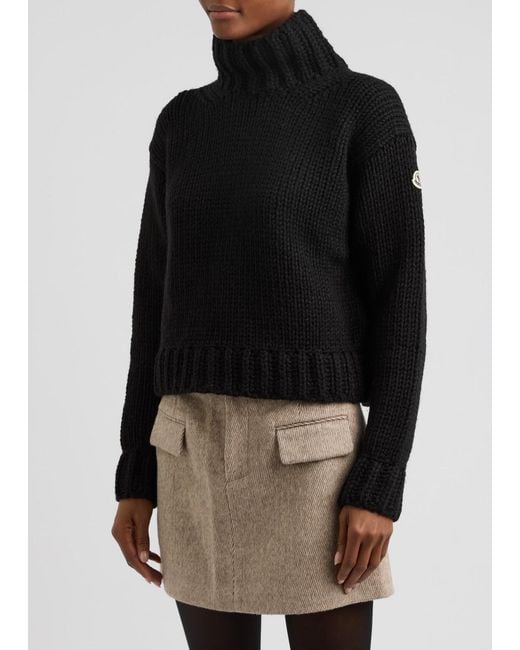 Moncler Black Logo Wool-Blend Jumper