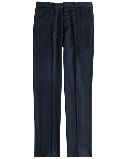 Lardini Blue Wool And Cashmere-Blend Trousers for men