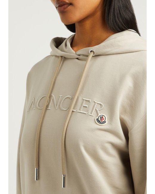 Moncler Natural Logo Hooded Cotton Sweatshirt