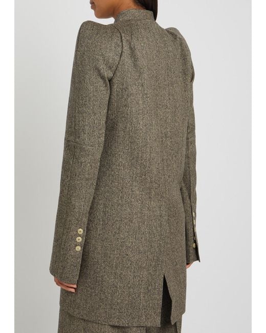 Rick Owens Green Metro Structured Wool Jacket