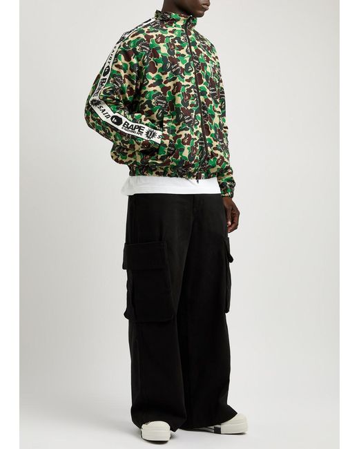 SAINT Mxxxxxx Green X A Bathing Ape Printed Nylon Track Jacket for men