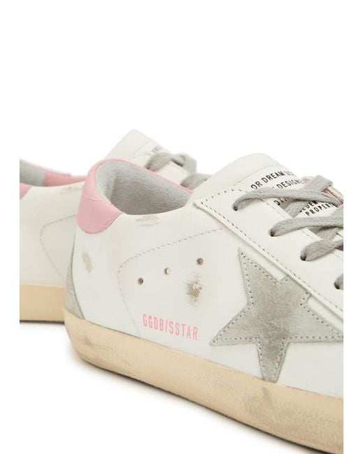 Golden Goose Deluxe Brand White Super-Star Distressed Leather Sneakers