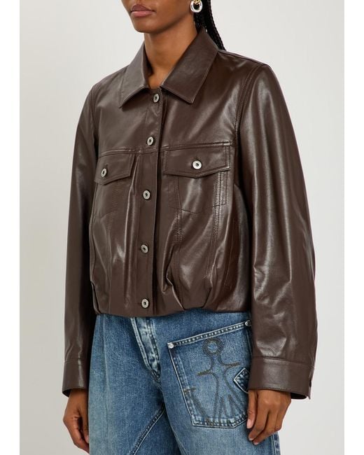 Loewe Brown Patch Pocket Leather Jacket