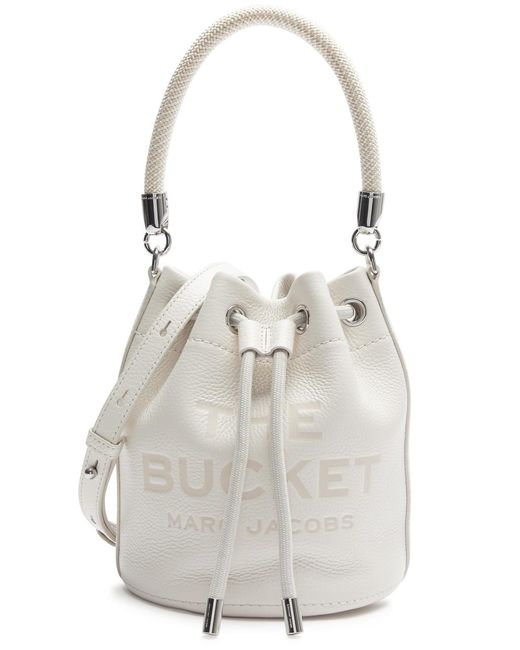 Marc Jacobs White The Bucket Micro Leather Bucket Bag