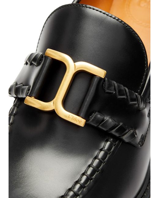 Chloé Black Marcie 65 Leather Loafers