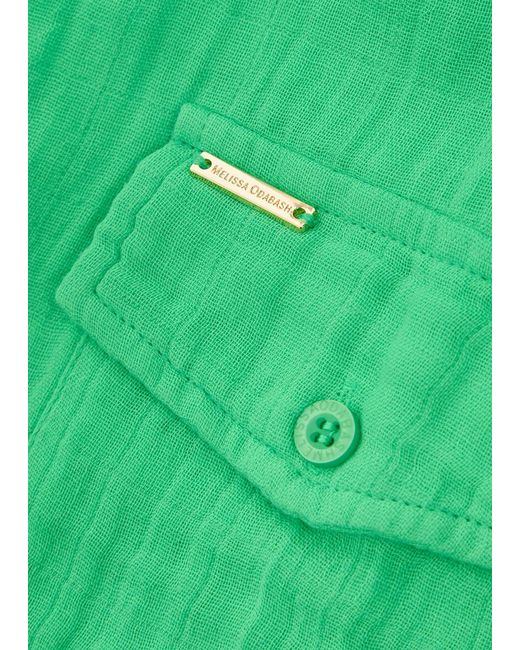 Melissa Odabash Green Elena Cotton Gauze Cover-Up Shirt