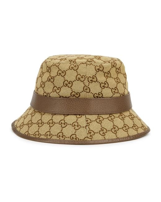 Gucci GG Monogrammed Canvas Bucket Hat in Beige (Natural) for Men - Lyst