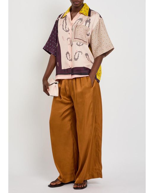 Otzio Pink Cecilia Printed Silk Shirt
