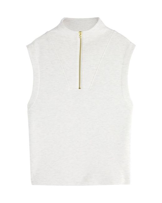 Varley White Magnolia Half-Zip Stretch-Jersey Vest