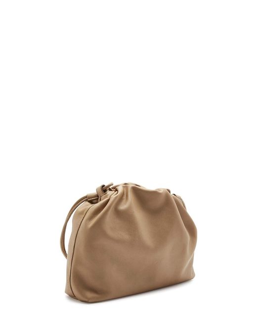 The Row Brown Angy Leather Shoulder Bag