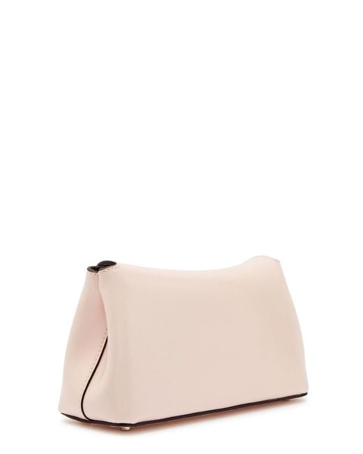 Totême Natural T-Lock Mini Glossed Leather Clutch