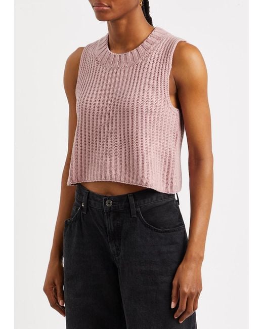 Weekend by Maxmara Pink Palchi Cropped Knitted Vest