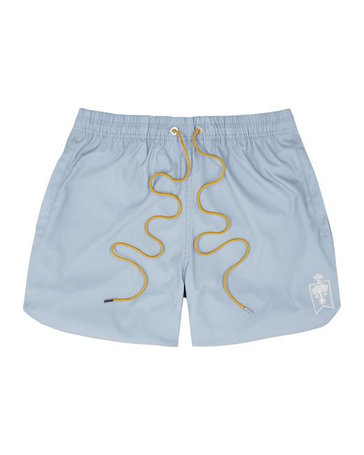 Rhude Blue Logo-embroidered Shell Swim Shorts for men
