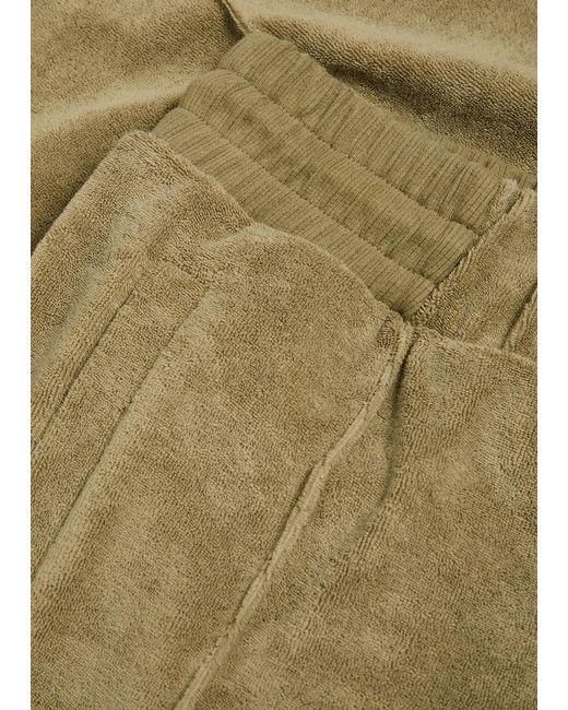 Aurélien Natural Pintuck Tapered-Leg Terry Sweatpants for men