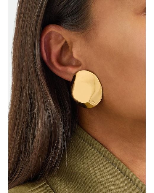 Nina Gordon Natural Dented Medallion 14Kt Vermeil Drop Earrings
