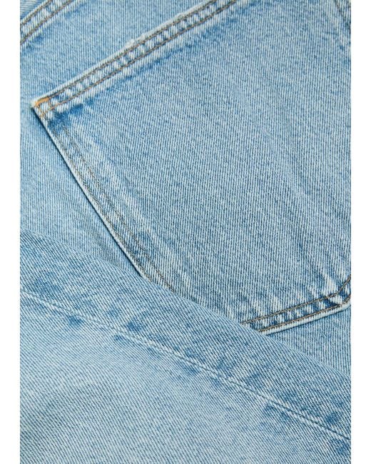 Agolde Blue Anson Frayed Denim Shorts for men