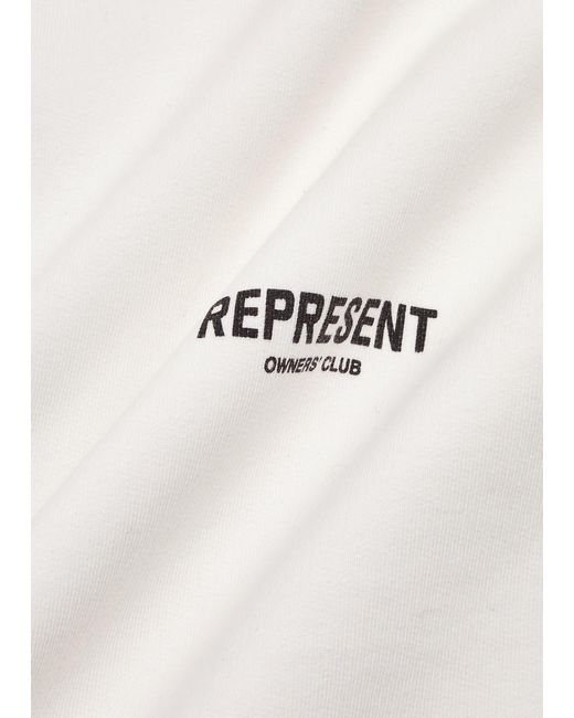 Represent White Owners Club Hooded Cotton Sweatshirt for men