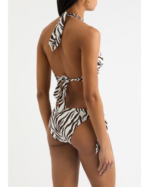 Max Mara White Silvana Zebra-Print Bikini Briefs