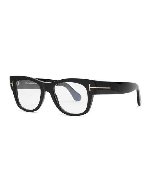 Tom Ford Black Soft Square Frame Optical Glasses, Eyewear, Shiny, Classic Design, Lightweight Frame for men
