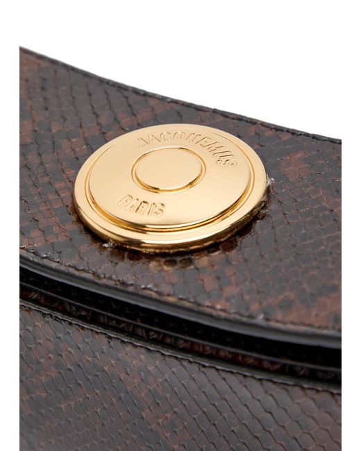 Jacquemus Brown Le Calisson Crocodile-Effect Leather Shoulder Bag
