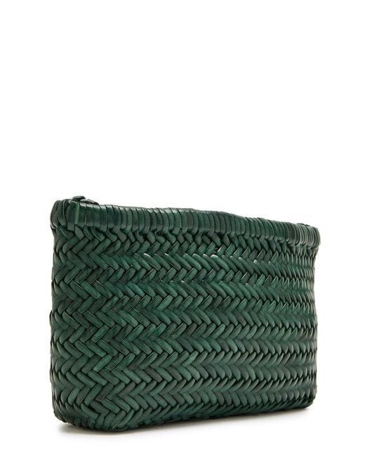 Dragon Diffusion Green Minsu Woven Leather Cross-Body Bag