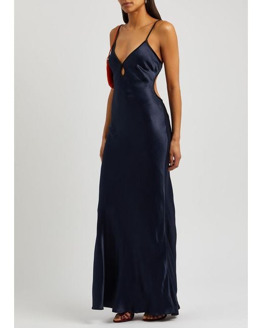 Bec & Bridge Cedar City Satin Maxi Dress in Blue | Lyst