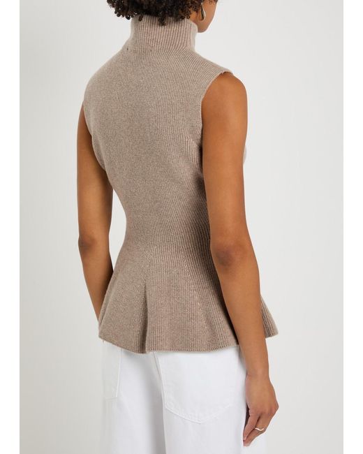 Rohe Brown Sculptural Wool And Cashmere-Blend Top