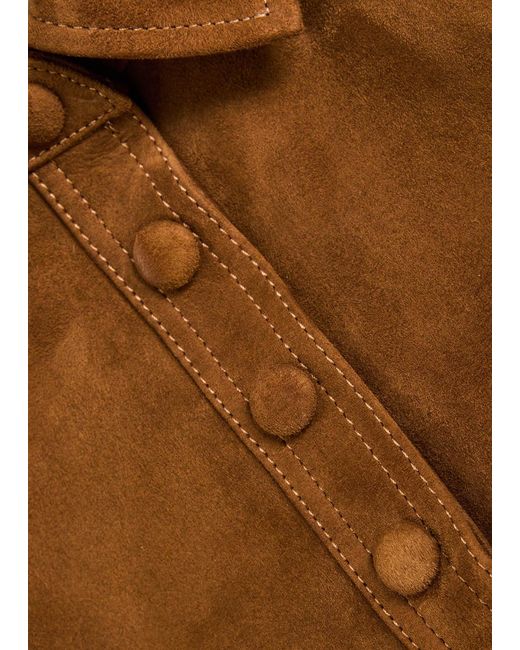 FRAME Brown The Suede City Shift Mini Dress