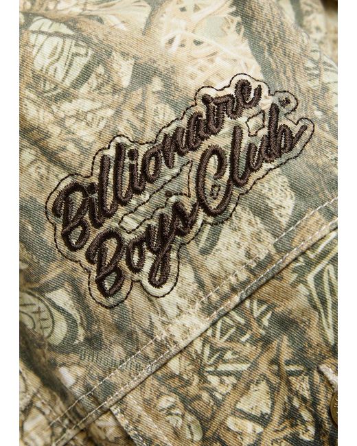 BBCICECREAM Gray Camouflage Logo-Embroidered Cotton Jacket for men