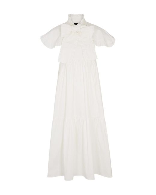 Sister Jane White Haven Bow Cotton Midi Dress