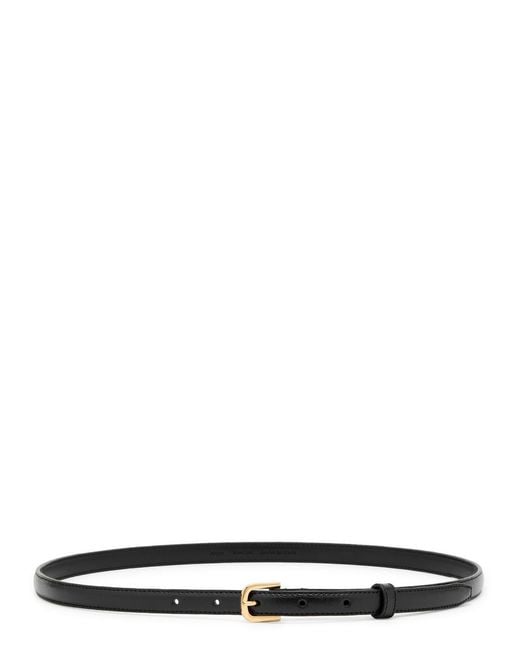 Totême Black Engraved Buckle Leather Belt