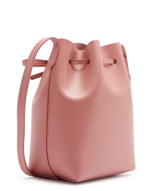Mansur Gavriel Pink Mini Leather Bucket Bag
