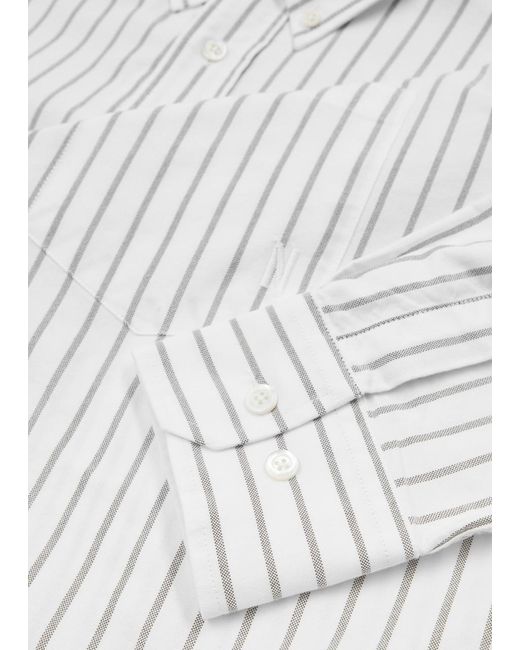 Norse Projects White Algot Striped Cotton Oxford Shirt for men