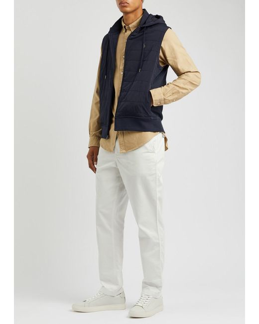 Polo Ralph Lauren Blue Hooded Quilted Shell Gilet for men