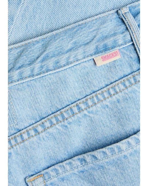 Mother Blue The Lemon Twist Wide-Leg Denim Jeans