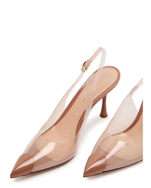 Gianvito Rossi Pink Diana 85 Patent Leather And Pvc Slingback Pumps
