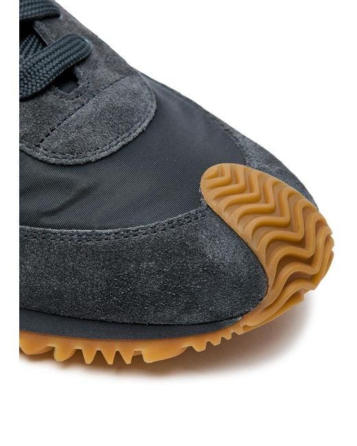 Loewe Blue Flow Runner Panelled Brushed Suede Sneakers for men