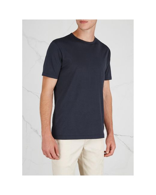 Sunspel Blue Cotton T-Shirt for men