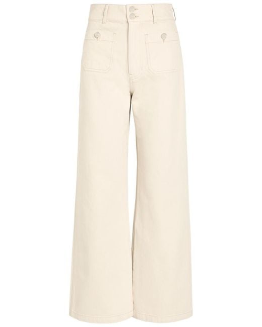 Veronica Beard Natural Taylor Wide-Leg Jeans