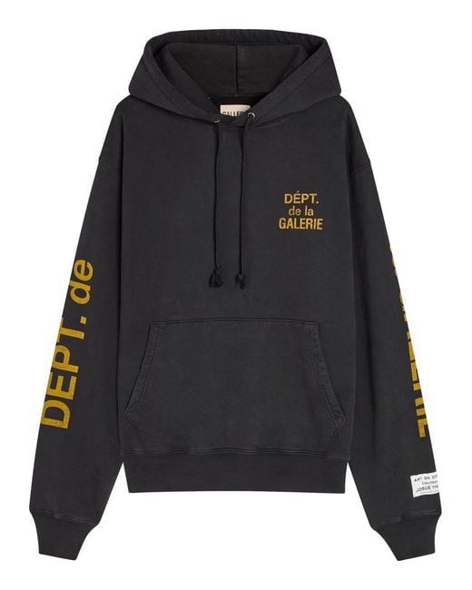 GALLERY DEPT. Black Printed Hooded Cotton Sweatshirt for men