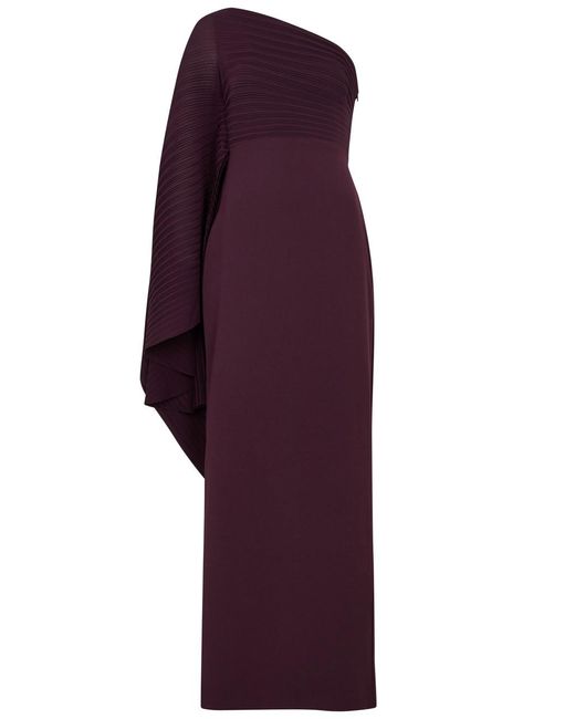 Solace London Purple Lillia One-shoulder Maxi Dress