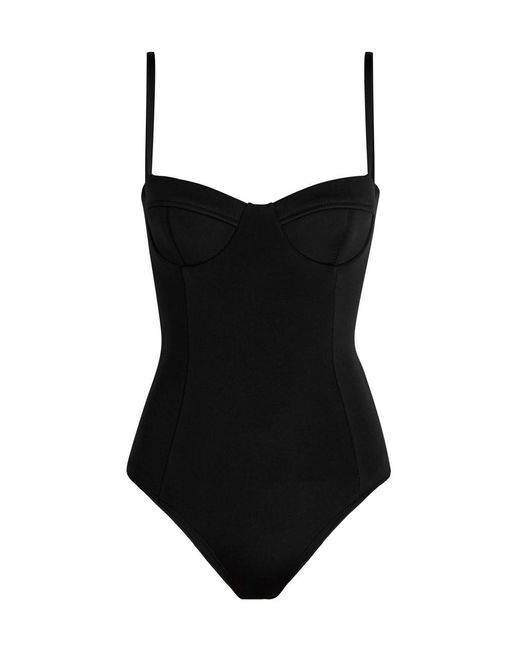 Esse Studios Black Panelled Jersey Bodysuit